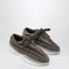Fear Of God Suede Round Toe Sneakers With Rubber Sole In Brown
