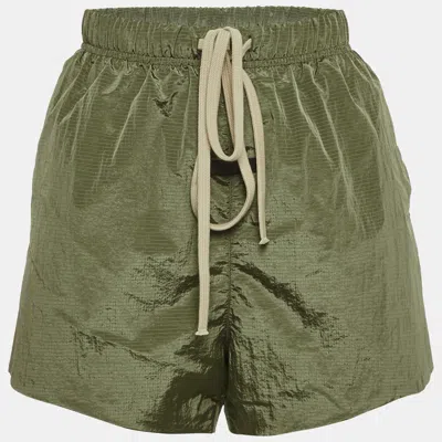 Pre-owned Fear Of God Green Nylon Ripstop Running Shorts Xxs