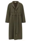 Fear Of God Long Length Belted Coat With Back Vent In Green
