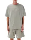Fear Of God Long-sleeved T-shirt With Ribbed Crew Neck And Signature Logos In Gray