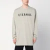 Fear Of God Eternal Oversized Logo-flocked Cotton-jersey T-shirt In Grey