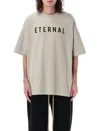 Fear Of God Grey T-shirt With Eternal Print On The Front And Logo Patch On The Back In Grey