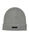 Fear Of God Grey Logo Beanie Hat In Gray