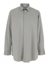 Fear Of God Grey Shirt With Classic Collar And Logo Patch On The Rear In Cotton And Wool Blend Man
