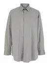 Fear Of God Grey Shirt With Classic Collar And Logo Patch On The Rear In Cotton And Wool Blend Man