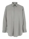 Fear Of God Grey Shirt With Classic Collar And Logo Patch On The Rear In Cotton And Wool Blend Man In Grey