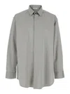 Fear Of God Grey Shirt With Classic Collar And Logo Patch On The Rear In Cotton And Wool Blend Man In Multicolor