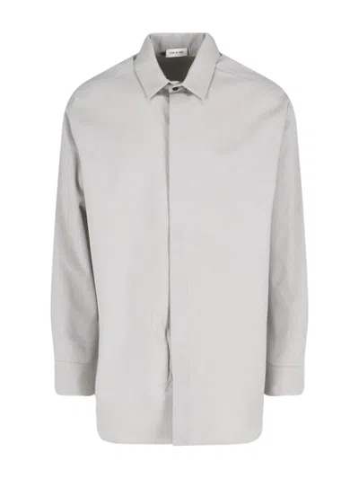 FEAR OF GOD GREY SHIRT WITH CLASSIC COLLAR AND LONG SLEEVES