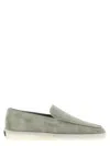 Fear Of God Suede Round Toe Loafers With Rubber Sole In Gray