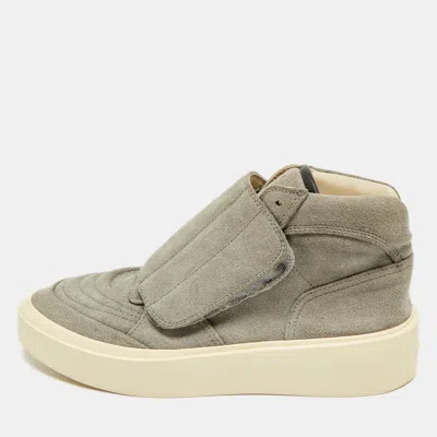 Pre-owned Fear Of God Grey Suede Skate High Top Sneakers Size 43 In Gray