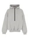 Fear Of God Grey Sweatshirt With Hood And Dropped Shoulders In Cotton Blend Man In Gray