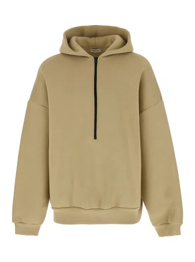 Fear Of God Half Zip Hoodie In Brown