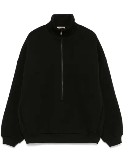 Fear Of God Black Sweatshirt With Hood And Dropped Shoulders In Cotton Blend Man