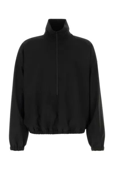 Fear Of God Black Ripstop Wool Jacket With Black Half Zip In Multi