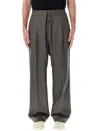 Fear Of God Heather Chevron Wool Drawstring Pants In Gray