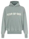 Fear Of God Heaven Distressed Logo-print Cotton-jersey Hoodie In Blue