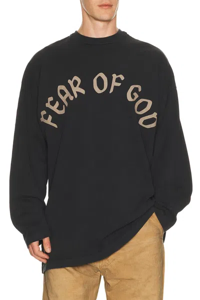 Fear Of God Printed Long Sleeve Tee In Black