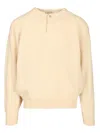 Fear Of God Edge Knit Crewneck Sweater Knitwear White In Neutral