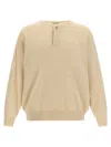 Fear Of God Sweater Keyhole Neckline Button Detail In Neutral