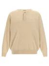 Fear Of God Sweater Keyhole Neckline Button Detail In Neutral