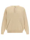 Fear Of God Sweater Keyhole Neckline Button Detail In Neutral