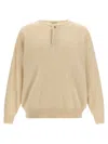 Fear Of God Sweater Keyhole Neckline Button Detail In Neutral