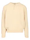 Fear Of God Edge Knit Crewneck Sweater Knitwear White In Neutral