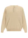 Fear Of God Sweater Keyhole Neckline Button Detail In Neutral