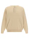 Fear Of God Sweater Keyhole Neckline Button Detail In Neutral