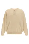 Fear Of God Sweater Keyhole Neckline Button Detail In Sand