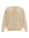Fear Of God Sweater Keyhole Neckline Button Detail In Neutral