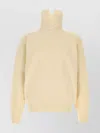 Fear Of God High Collar Ribbed Knit Sweater With Long Sleeves In Neutral