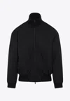 Fear Of God Oversized Cotton-blend Jersey Half-zip Sweatshirt In Black