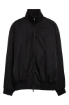 Fear Of God Black Nylon Bomber With High Collar In Black