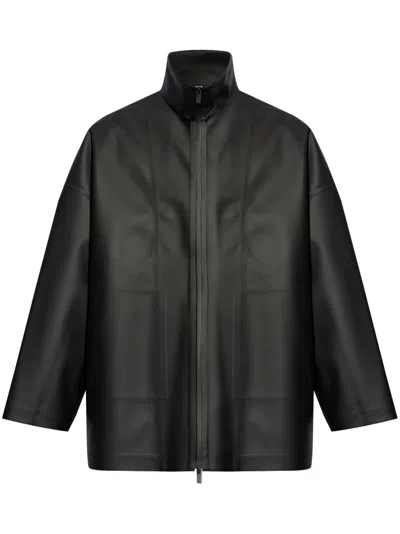 Fear Of God High-neck Faux-leather Jacket In Black