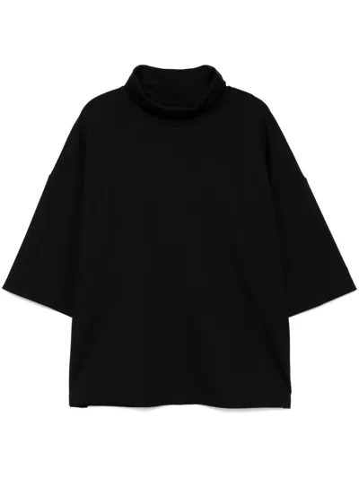 Fear Of God High-neck Short-sleeved T-shirt In Black