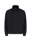 Fear Of God Oversized Cotton-blend Jersey Half-zip Sweatshirt In Black  