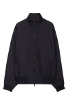 Fear Of God High-necked Jacket With Ribbed Cuffs And Hem In Navy