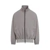 Fear Of God High Neck Track Jacket With Balloon Sleeves In Grey