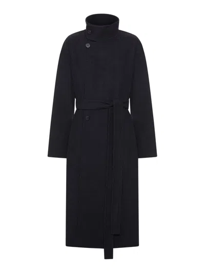 Fear Of God High Neck Wool Coat In Gray