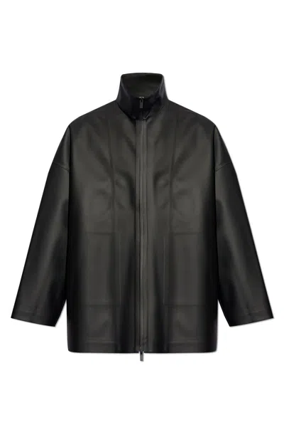 Fear Of God High-neck Faux-leather Jacket In Black