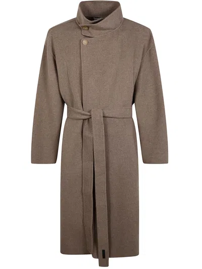 Fear Of God Highneck Coat In Brown