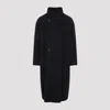 Fear Of God Long High Collar Button Detail Coat In Gray