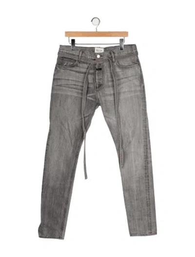 Pre-owned Fear Of God High-rise Straight Leg Jeans In Gray