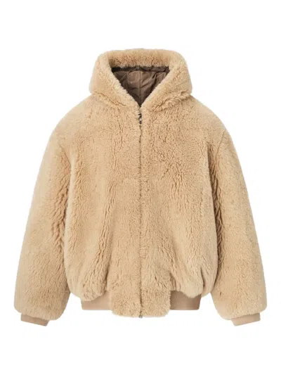 Fear Of God Hooded Bomber Jacket In Brown