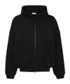 Fear Of God Black Hoodie With Zip Closure And Eternal Writing On The Back In Black