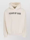 Fear Of God Hooded Kangaroo Pocket Ribbed Cuffs Sweater In Neutrals