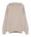 Fear Of God Virgin Wool Hooded Knit Sweater In Neutral