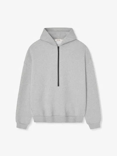Fear Of God Hooded Zip Sweatshirt In Gray