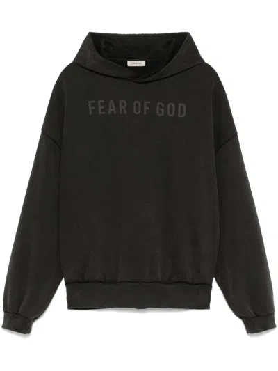 Fear Of God Overlapped Hoodie Logo Black Print